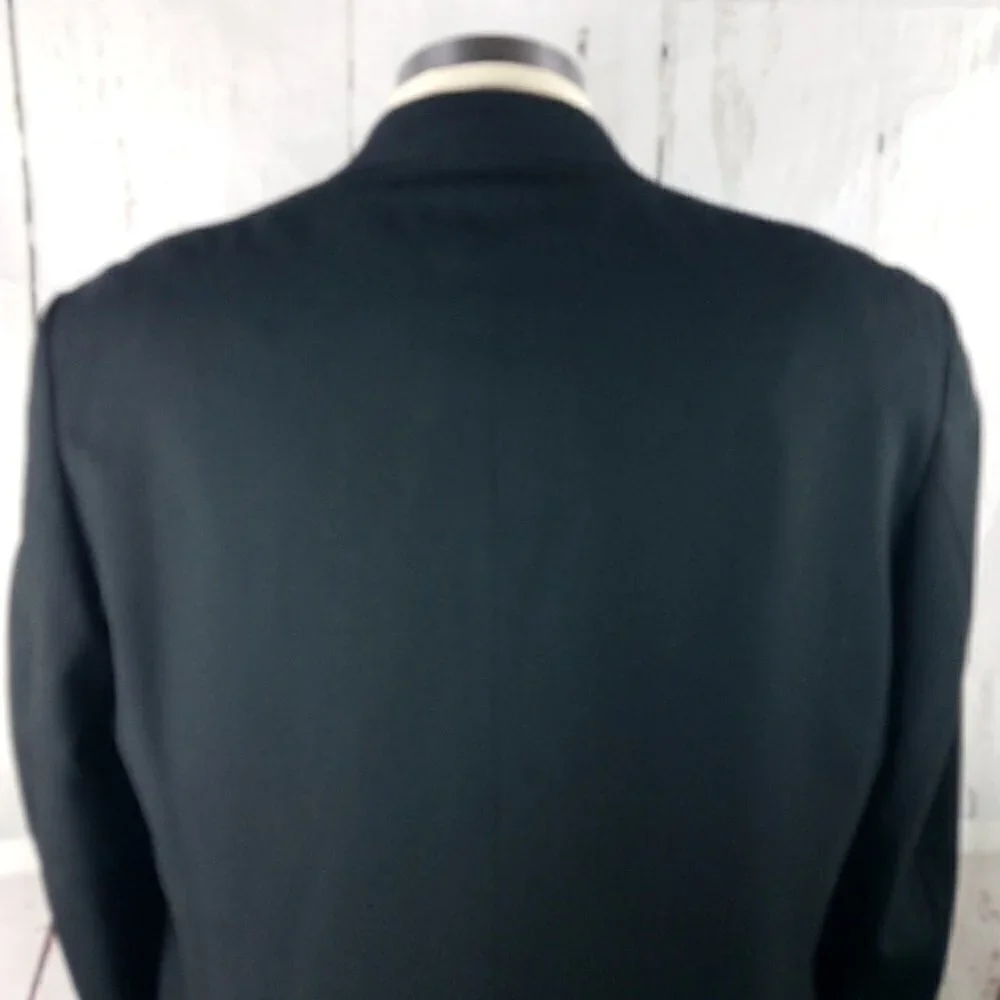 Mark Alexander 46R 2 Gold Button Black Suit Blazer Sport Coat